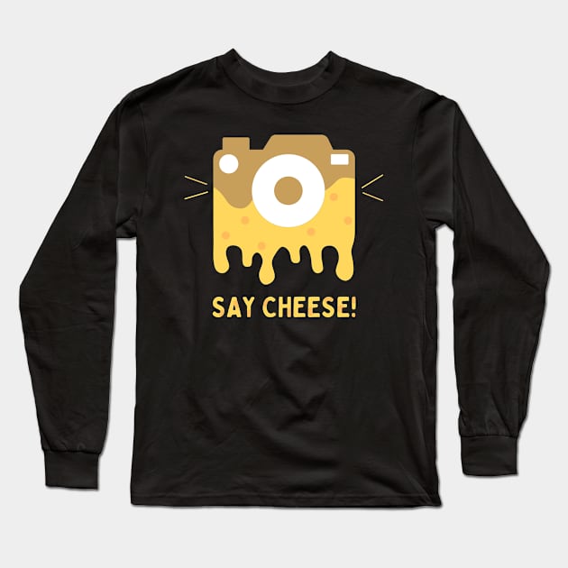 Say Cheese! Camera with Melted Cheese Long Sleeve T-Shirt by Giallodino